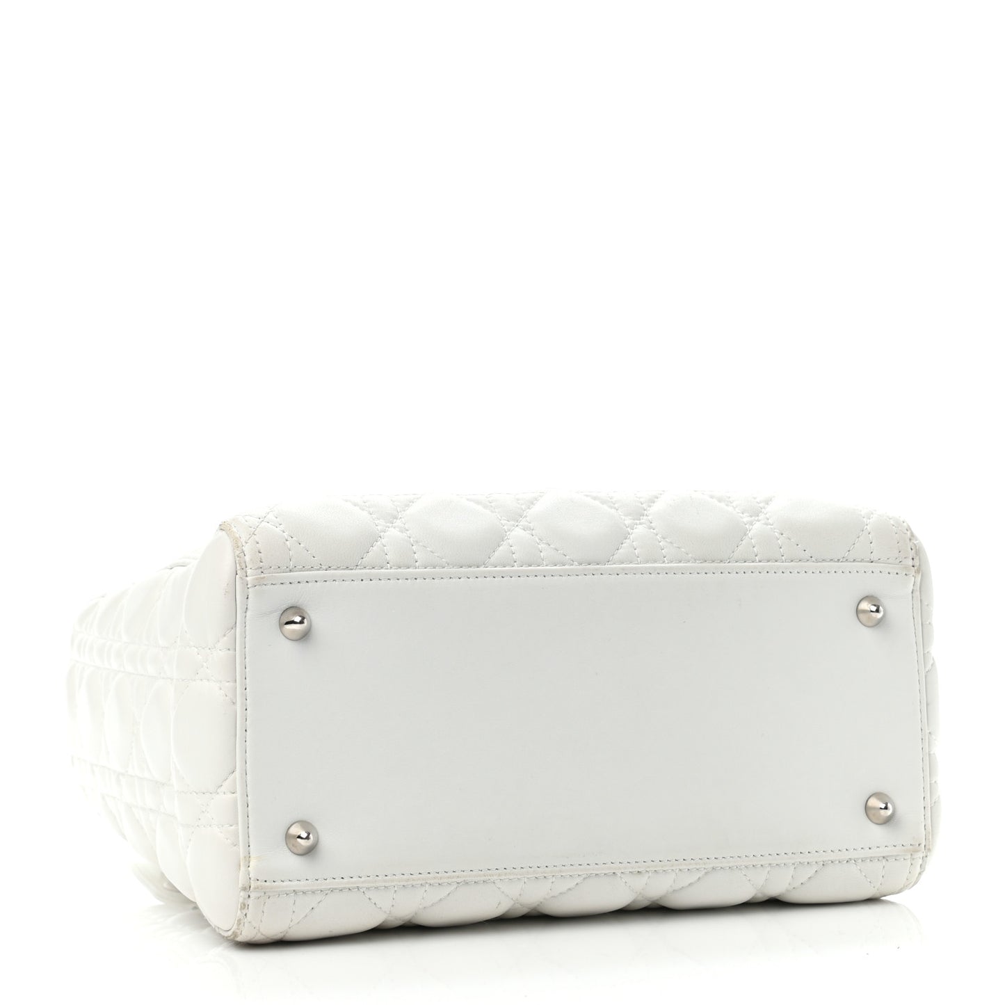 Lambskin Cannage Medium Lady Dior White