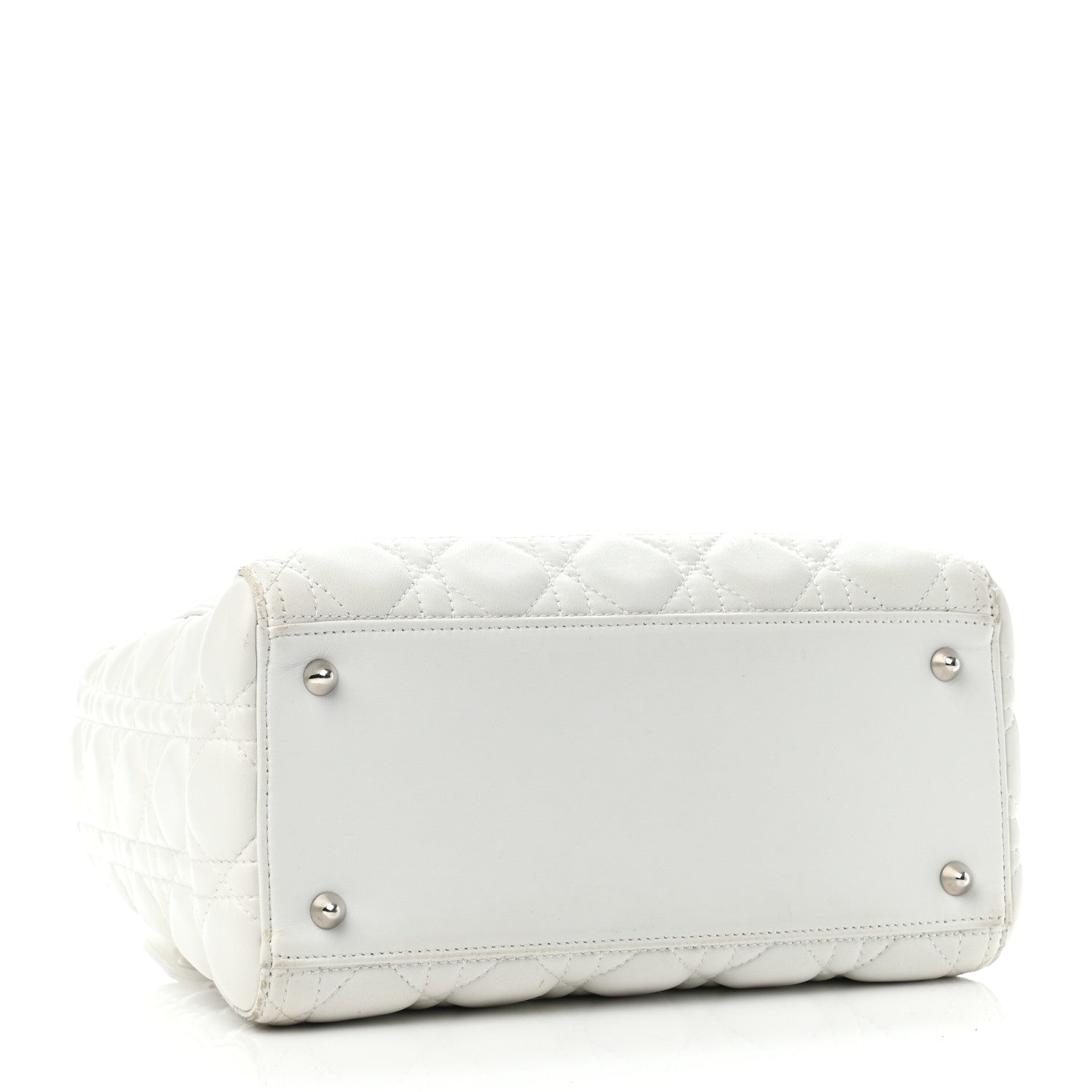 Christian Dior Lambskin Cannage Medium Lady Dior White 3 of 5