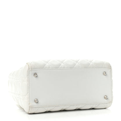 Christian Dior Lambskin Cannage Medium Lady Dior White 3 of 5