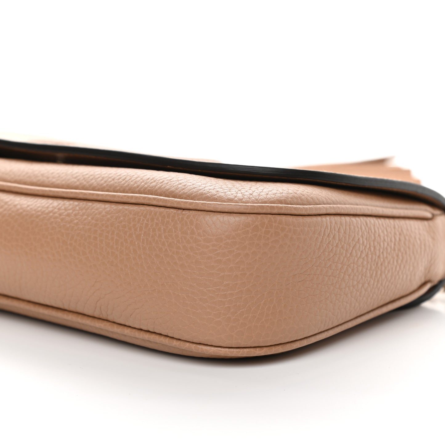 Pebbled Calfskin Medium Soho Flap Crossbody Camelia