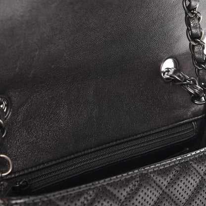 Chanel Metallic Lambskin Perforated Mini Rectangular Flap Grey 12 of 12