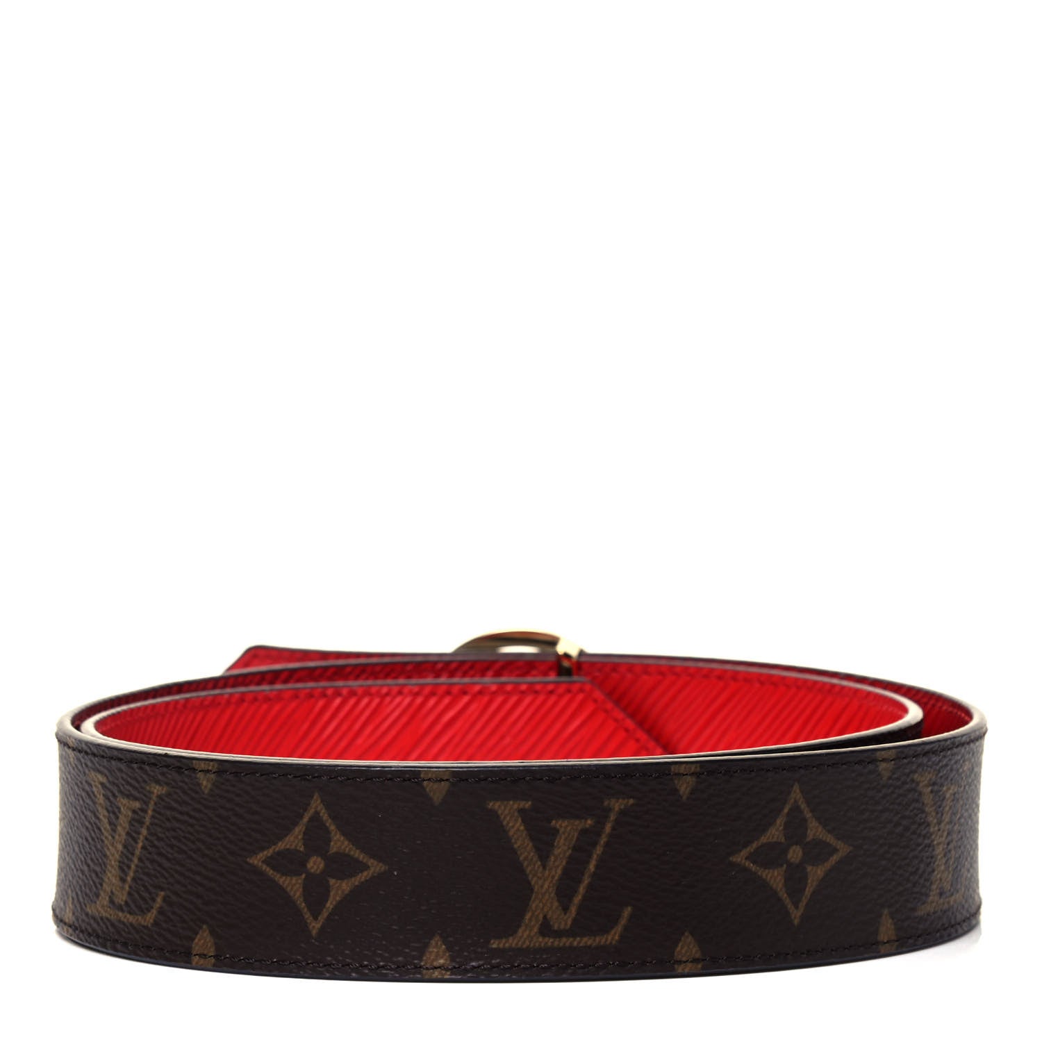 Louis Vuitton Monogram Epi 35mm LV Circle Reversible Belt 85 34 Coquelicot 2 of 4