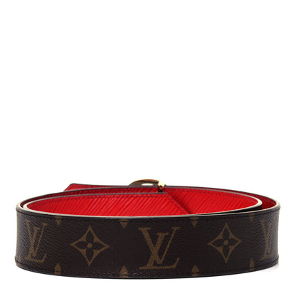 Louis Vuitton Monogram Epi 35mm LV Circle Reversible Belt 85 34 Coquelicot 2 of 4