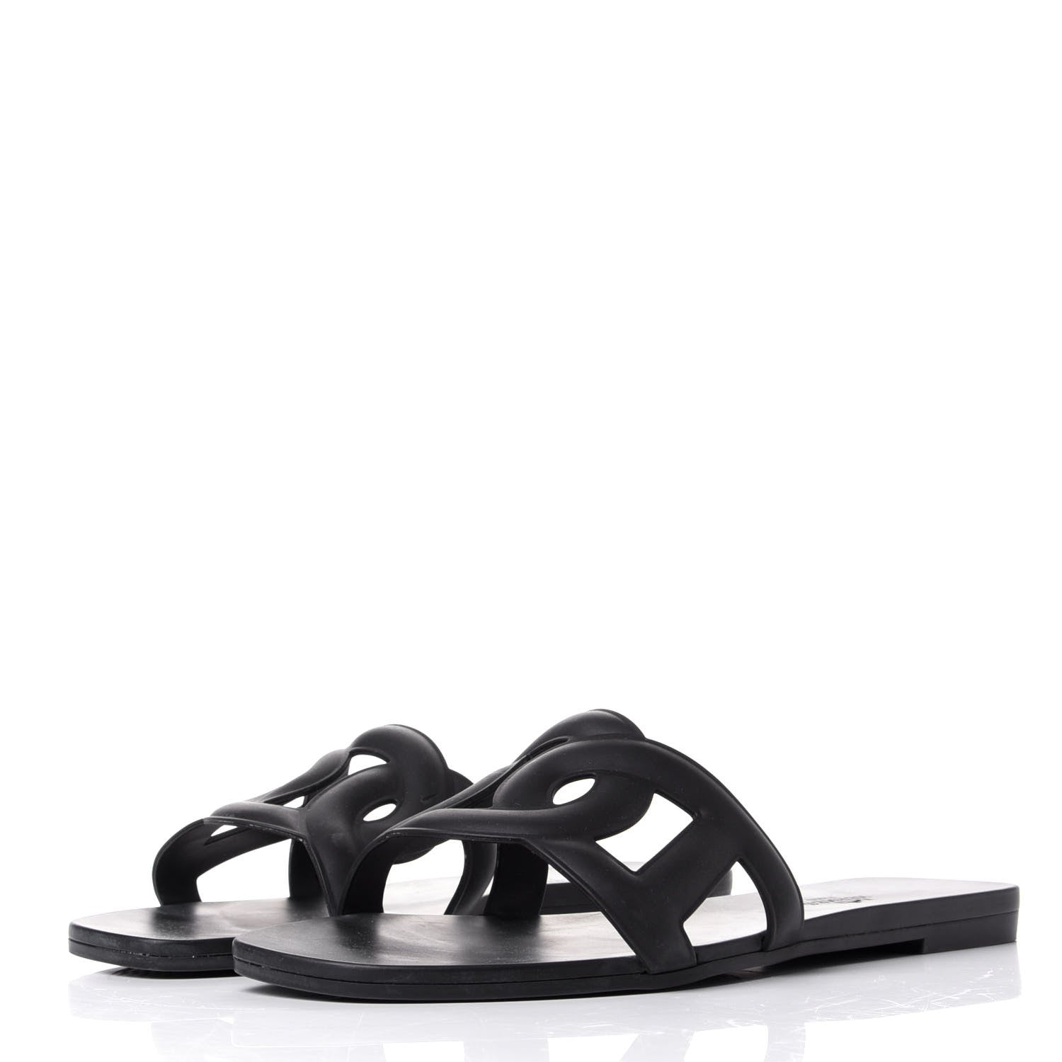 Hermes Rubber Aloha Sandals 39 Black 3 of 11