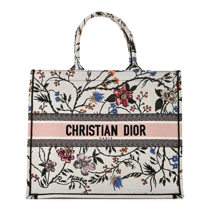 Christian Dior Canvas Embroidered Large Rosa Mutabilis Book Tote White Multicolor 1 of 11