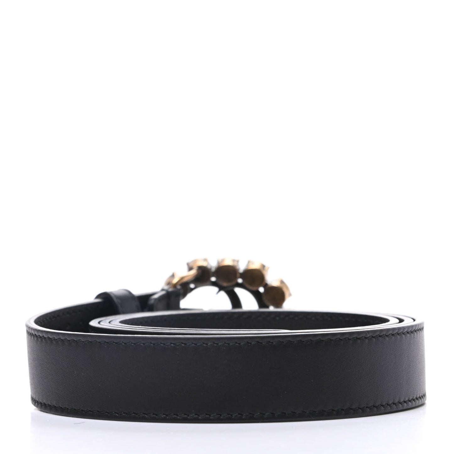 Calfskin Crystal Double G 30mm Belt 95 38 Black