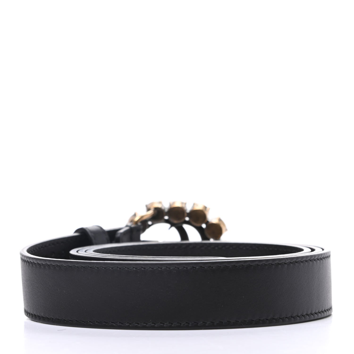 Gucci Calfskin Crystal Double G 30mm Belt 95 38 Black 2 of 5