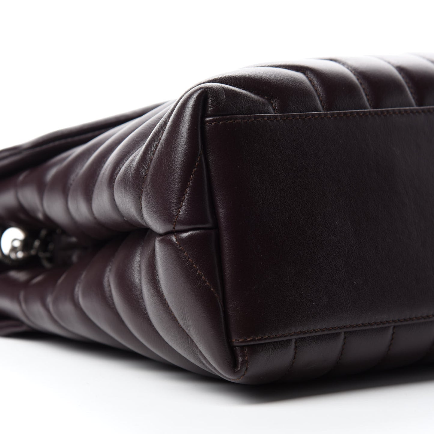 Calfskin Y Quilted Monogram Medium Loulou Chain Satchel Amaranto