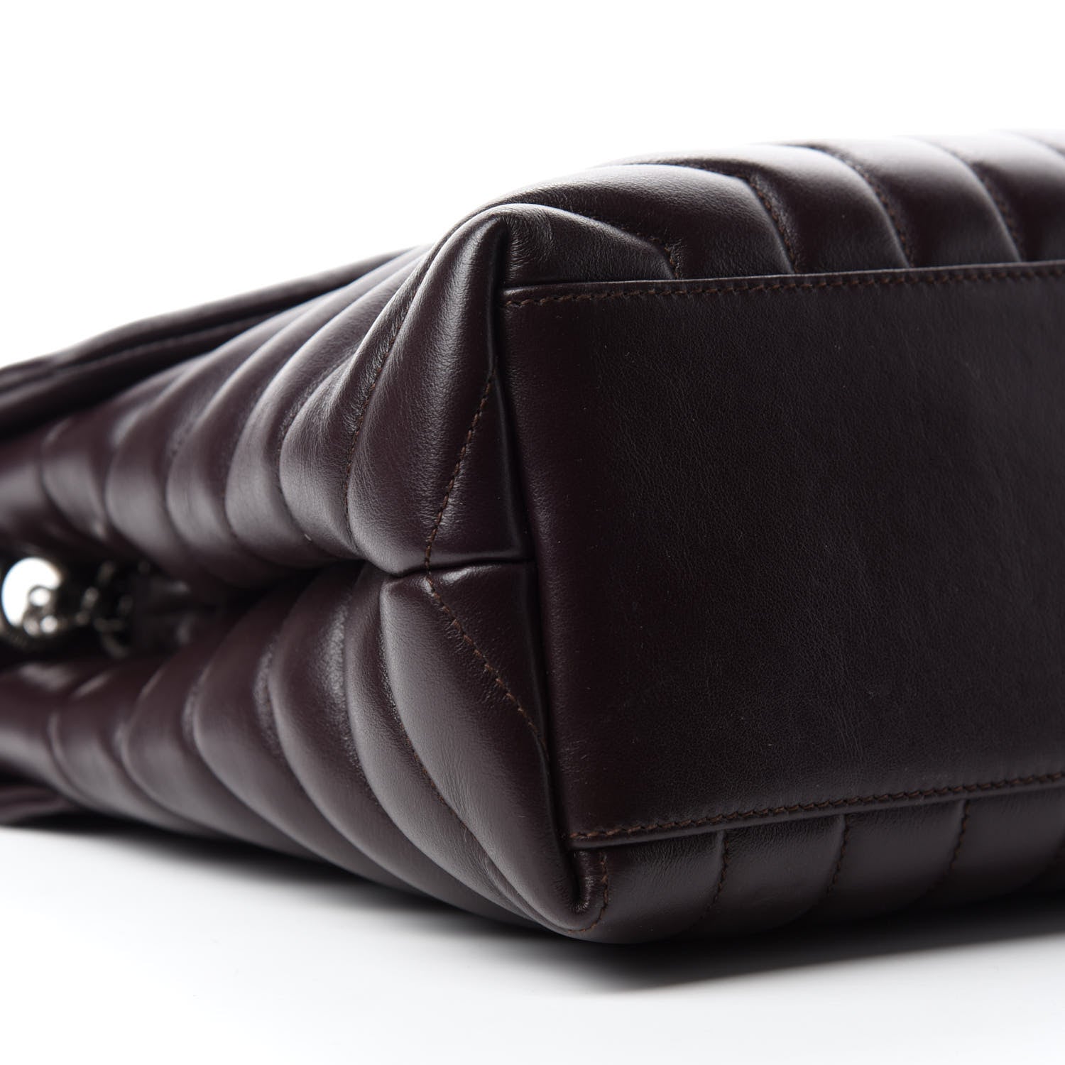 Saint Laurent Calfskin Y Quilted Monogram Medium Loulou Chain Satchel Amaranto 6 of 11