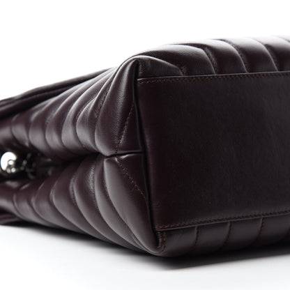 Saint Laurent Calfskin Y Quilted Monogram Medium Loulou Chain Satchel Amaranto 6 of 11