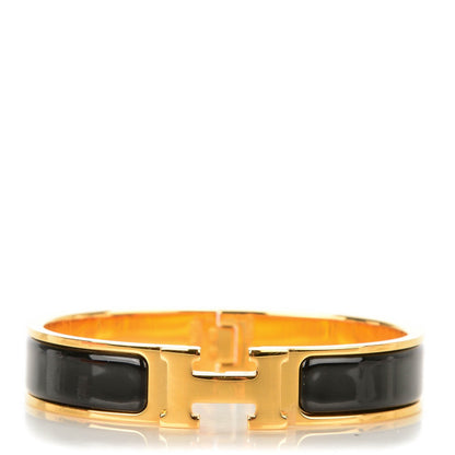 Hermes Enamel Narrow Clic Clac H Bracelet PM Black 1 of 5