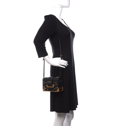 Prada City Calf Saffiano Cahier Astrology Bag Black 2 of 10