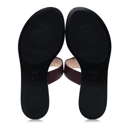 Gucci Calfskin GG Marmont Thong Sandals 37.5 Vintage Bordeaux 5 of 8
