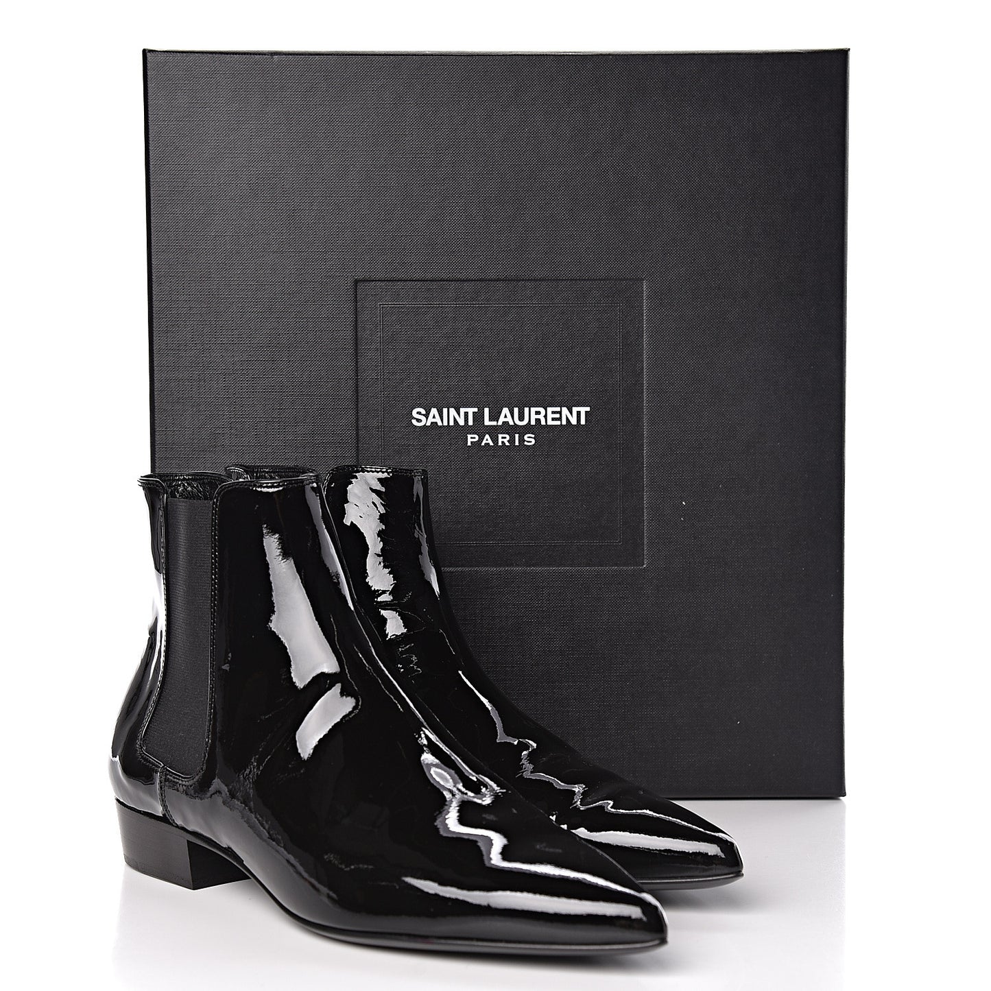 Vitello Vernice Ankle Boots 37 Black