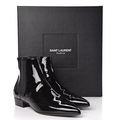 Saint Laurent Vitello Vernice Ankle Boots 37 Black 8 of 8