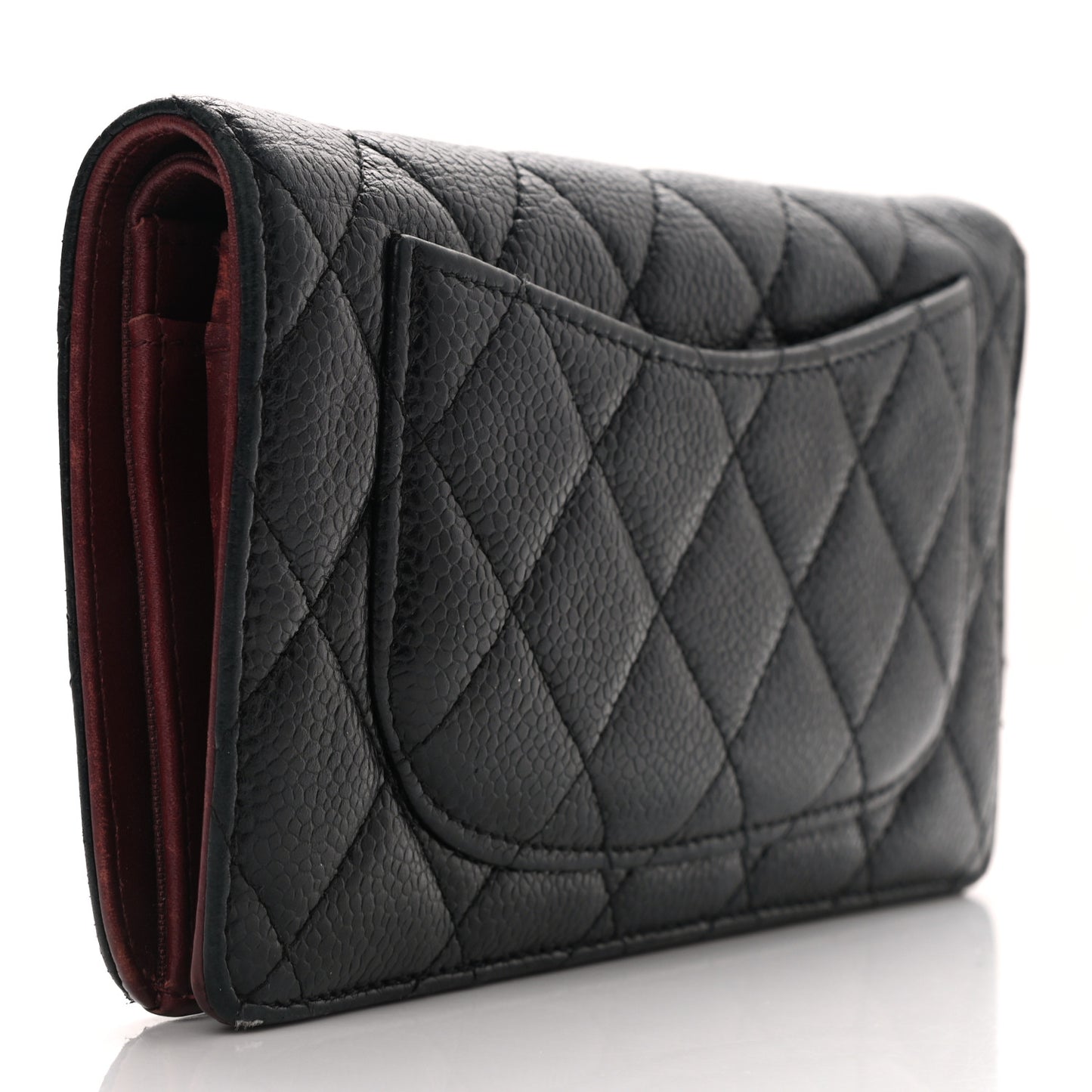Caviar Quilted Yen Wallet Black