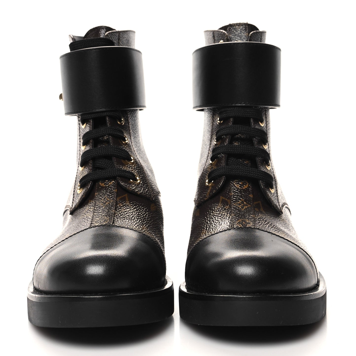Calfskin Monogram Wonderland Flat Ranger Boots 38 Black