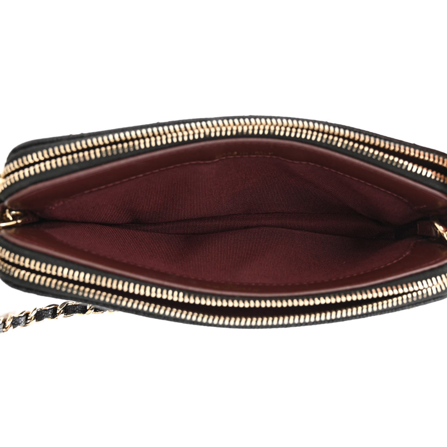 Caviar Quilted Small Clutch With Chain Black
