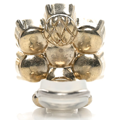Gucci Metal Pearl Double G Clip On Earrings Aged Gold 4 of 5