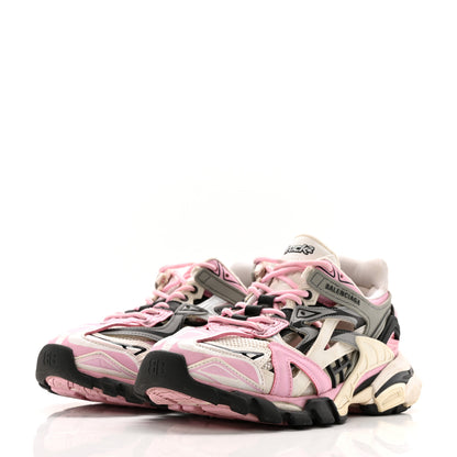Balenciaga Mesh Nubuck Effect Fabric LED Womens Track Sneakers 38 Grey Pink Black 4 of 15