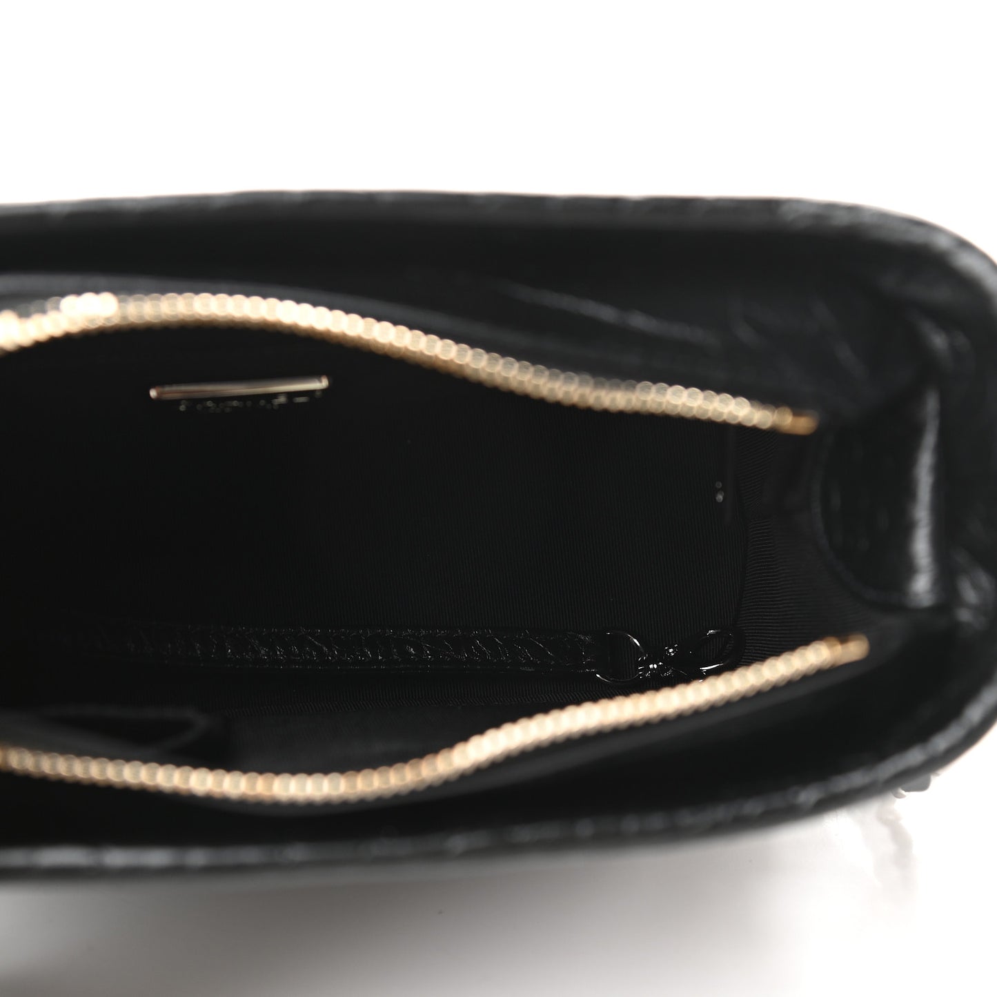 Calfskin Crocodile Embossed Small Gabrielle Cocodile Hobo Black