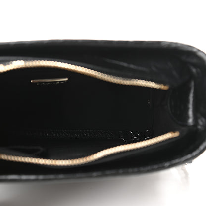 Chanel Calfskin Crocodile Embossed Small Gabrielle Cocodile Hobo Black 5 of 9