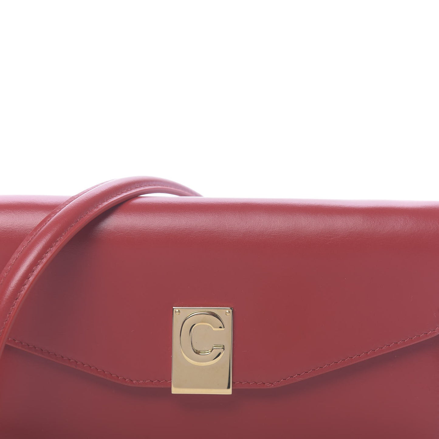 Calfskin C Wallet On Chain Bag Red
