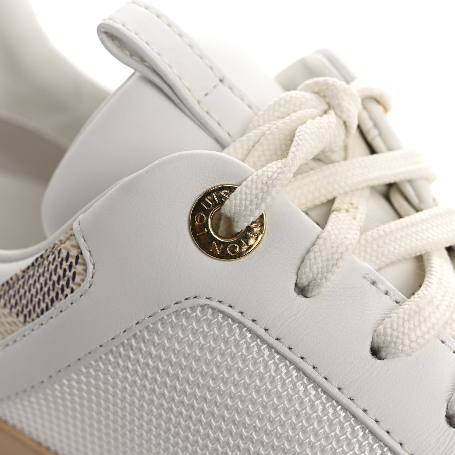 Louis Vuitton Calfskin Damier Azur Run Away Sneakers 39 White 10 of 11