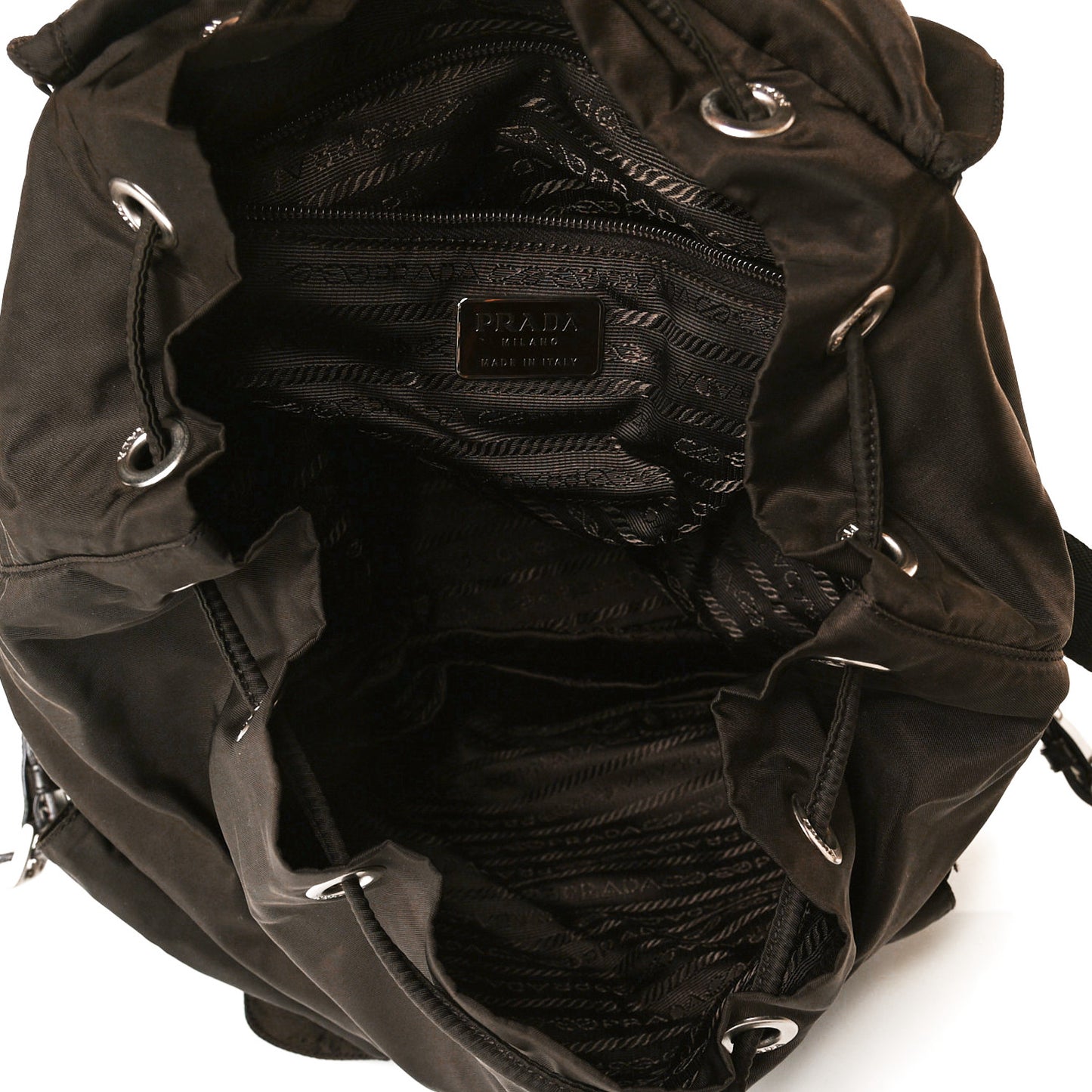 Nylon Vela Medium Backpack Dark Brown