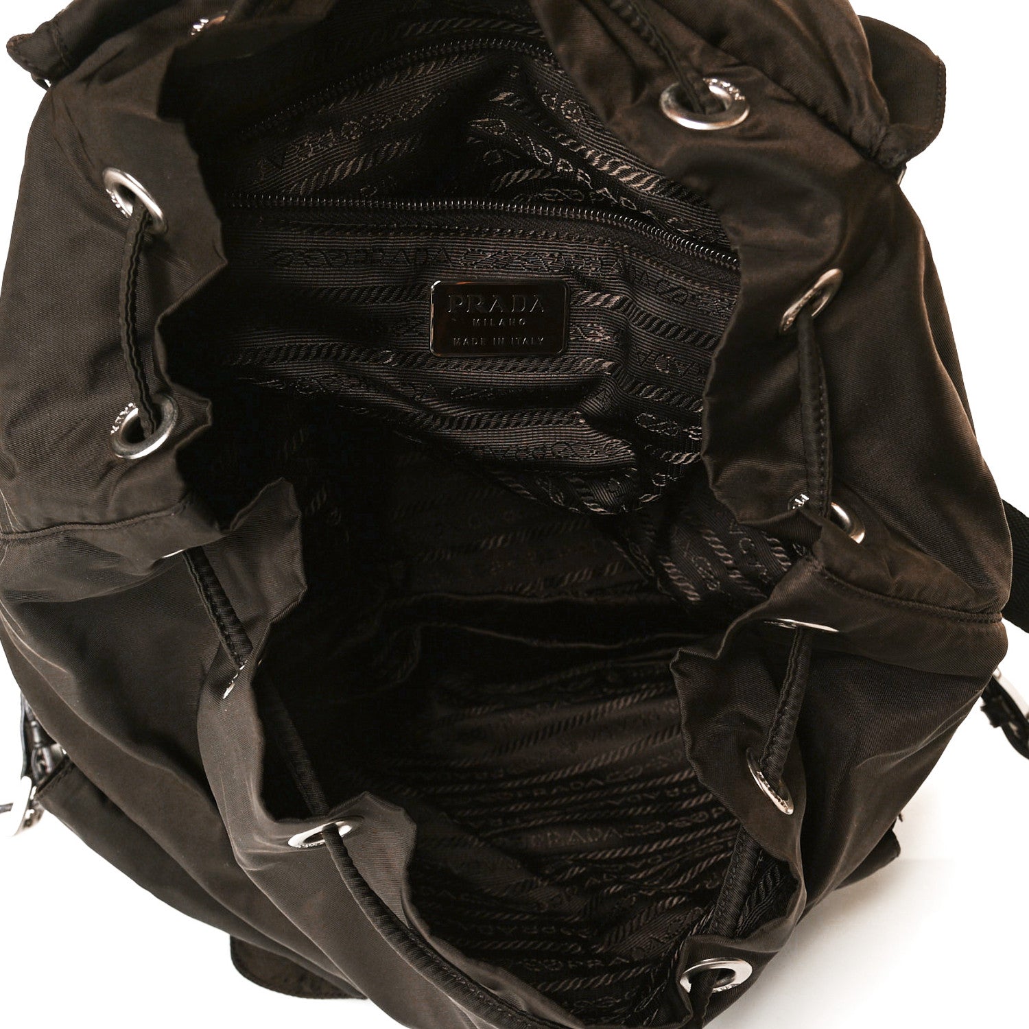 Prada Nylon Vela Medium Backpack Dark Brown 4 of 15