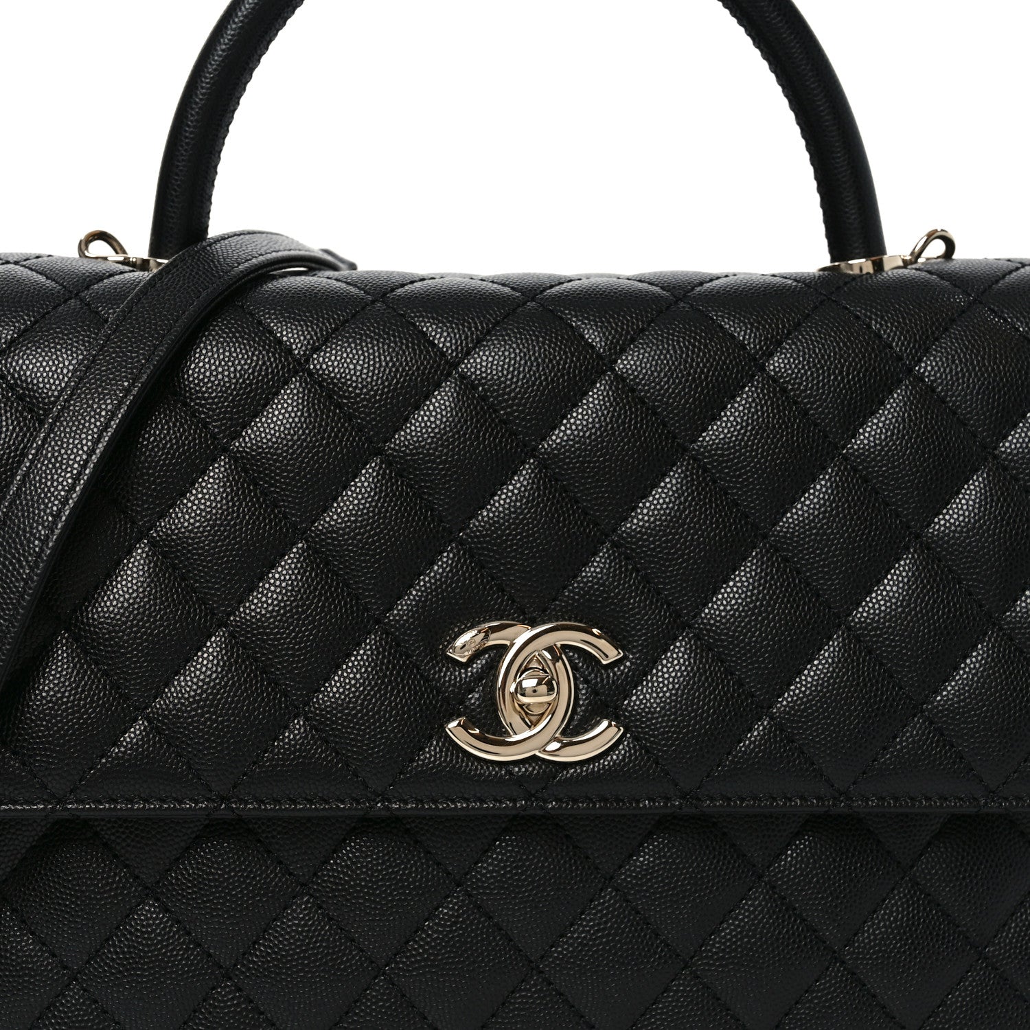 Chanel Caviar Quilted Medium Coco Handle Flap Black 8 of 10