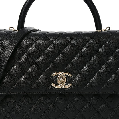 Chanel Caviar Quilted Medium Coco Handle Flap Black 8 of 10