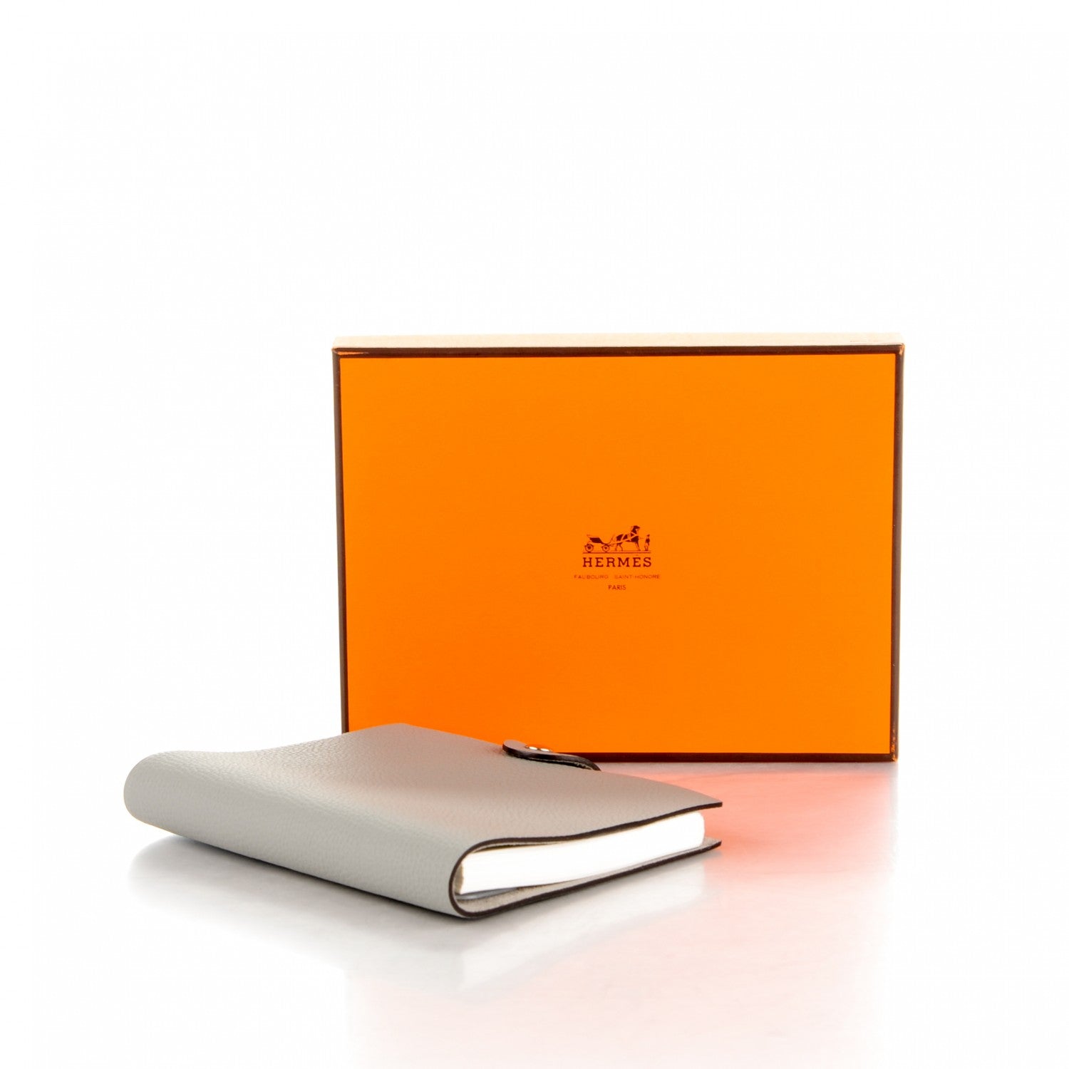 Hermes Togo Ulysse PM Notebook Cover Gris Mouette 4 of 7
