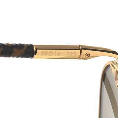 Louis Vuitton Monogram Petite Viola Pilote Aviator Sunglasses Z0571U Brown 9 of 11
