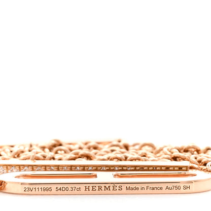 Hermes 18K Rose Gold Diamond PM Ever Chaine D'Ancre Necklace SH 4 of 5