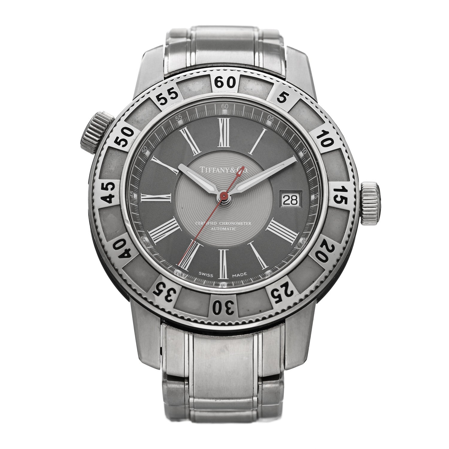 Tiffany Stainless Steel 42mm Mark T-57 Automatic Watch Grey 1 of 4