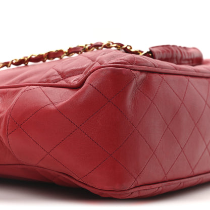 Chanel Lambskin Quilted Shoulder Bag Red 19 of 21
