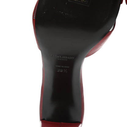 Saint Laurent Lambskin Bianca Mules 38.5 Red 6 of 9