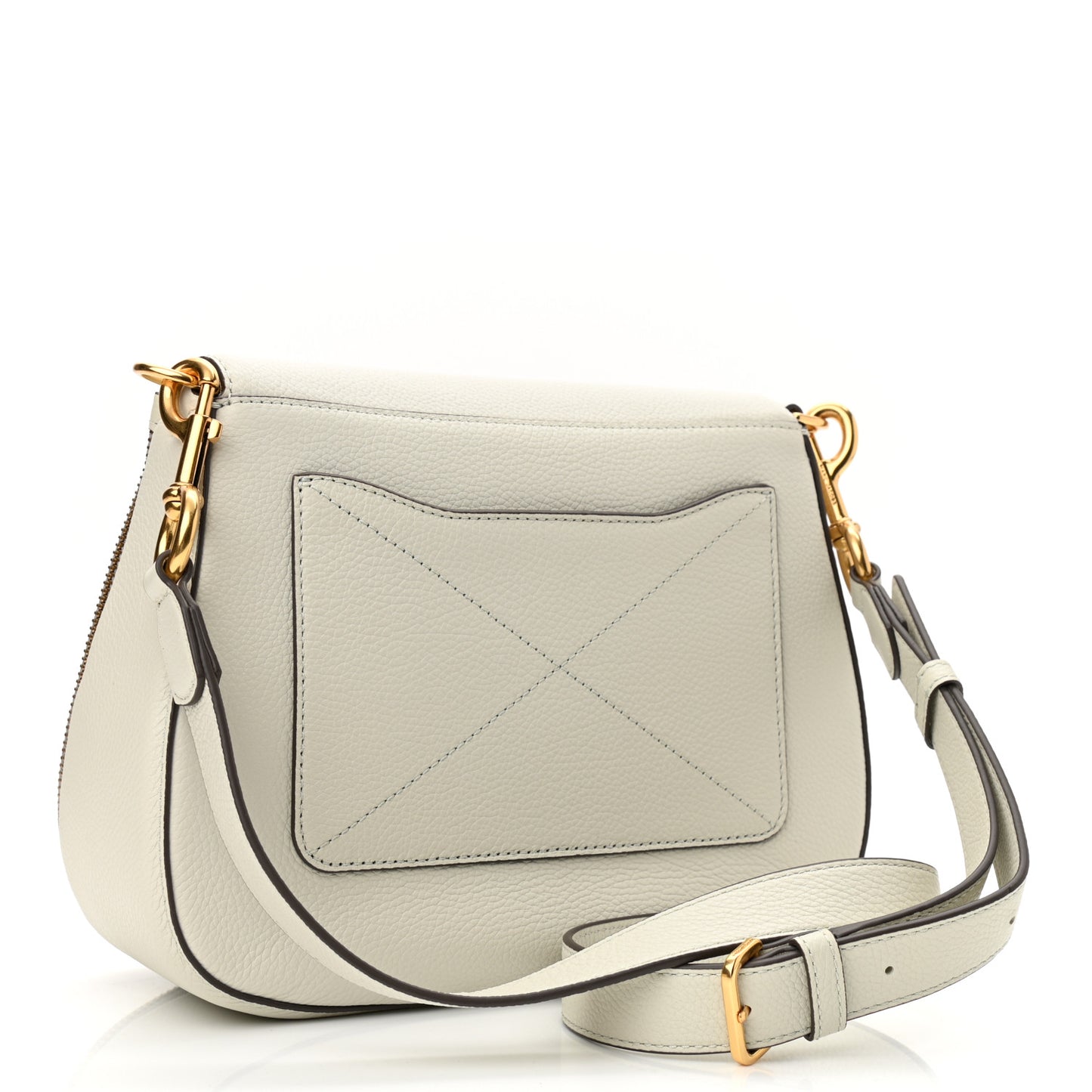 Pebbled Calfskin Recruit Nomad Crossbody White