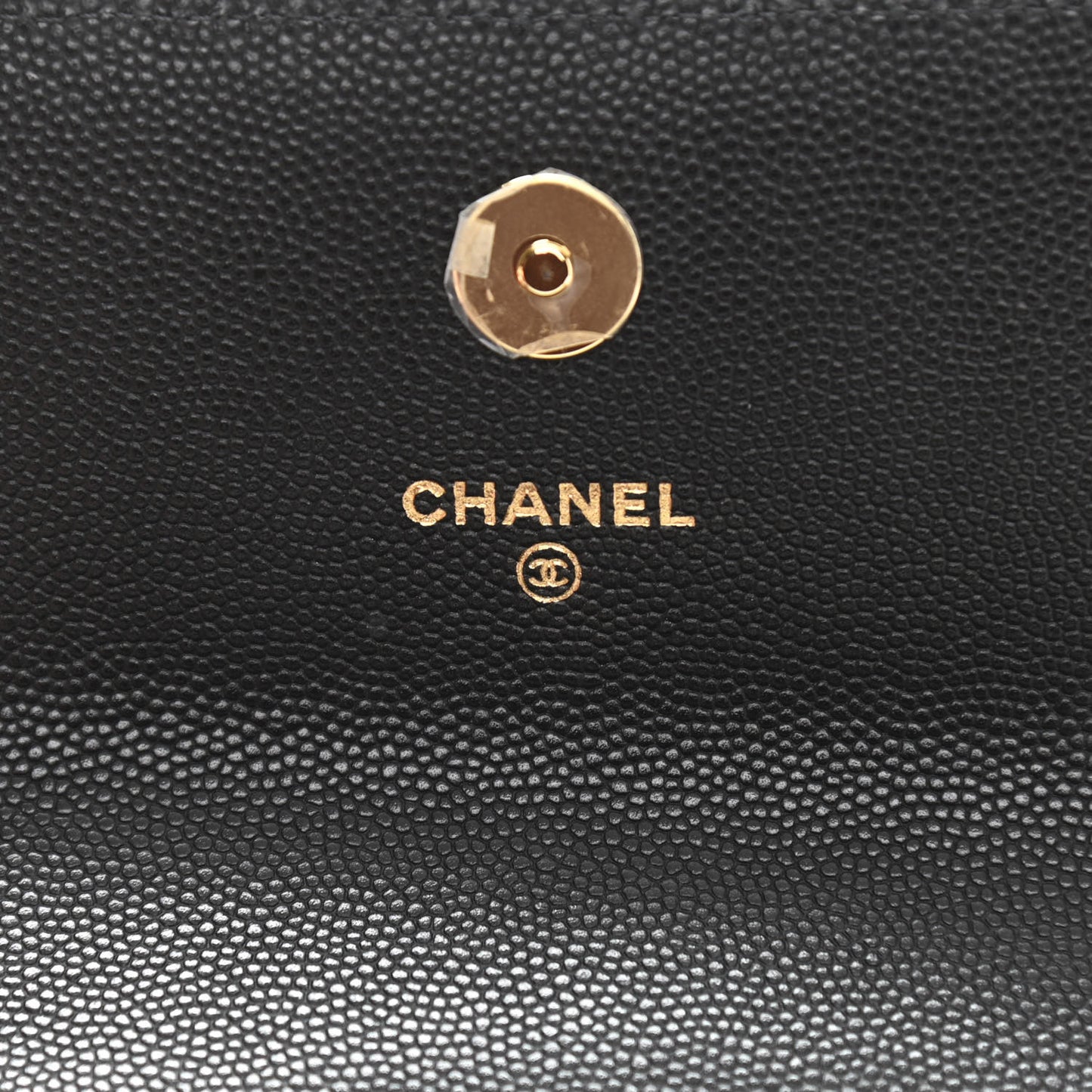 Caviar Quilted Enamel Coco Casino Flap Phone Holder With Chain Black