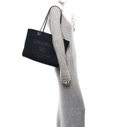 Chanel Mixed Fibers Small Deauville Tote Black 2 of 11