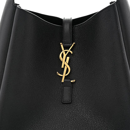 Saint Laurent Grained Calfskin Small Le 5 A 7 Soft Hobo Black 7 of 12