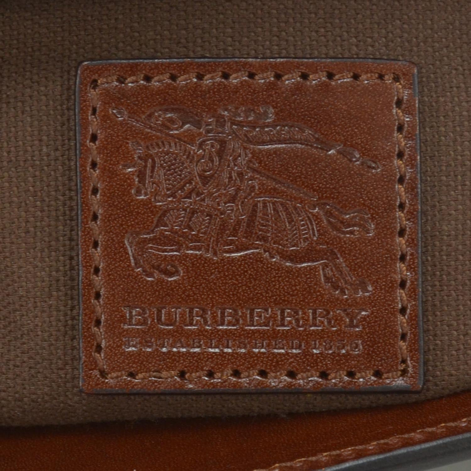 Burberry House Check Bridle Calfskin Kent Bag Dark Tan 6 of 9