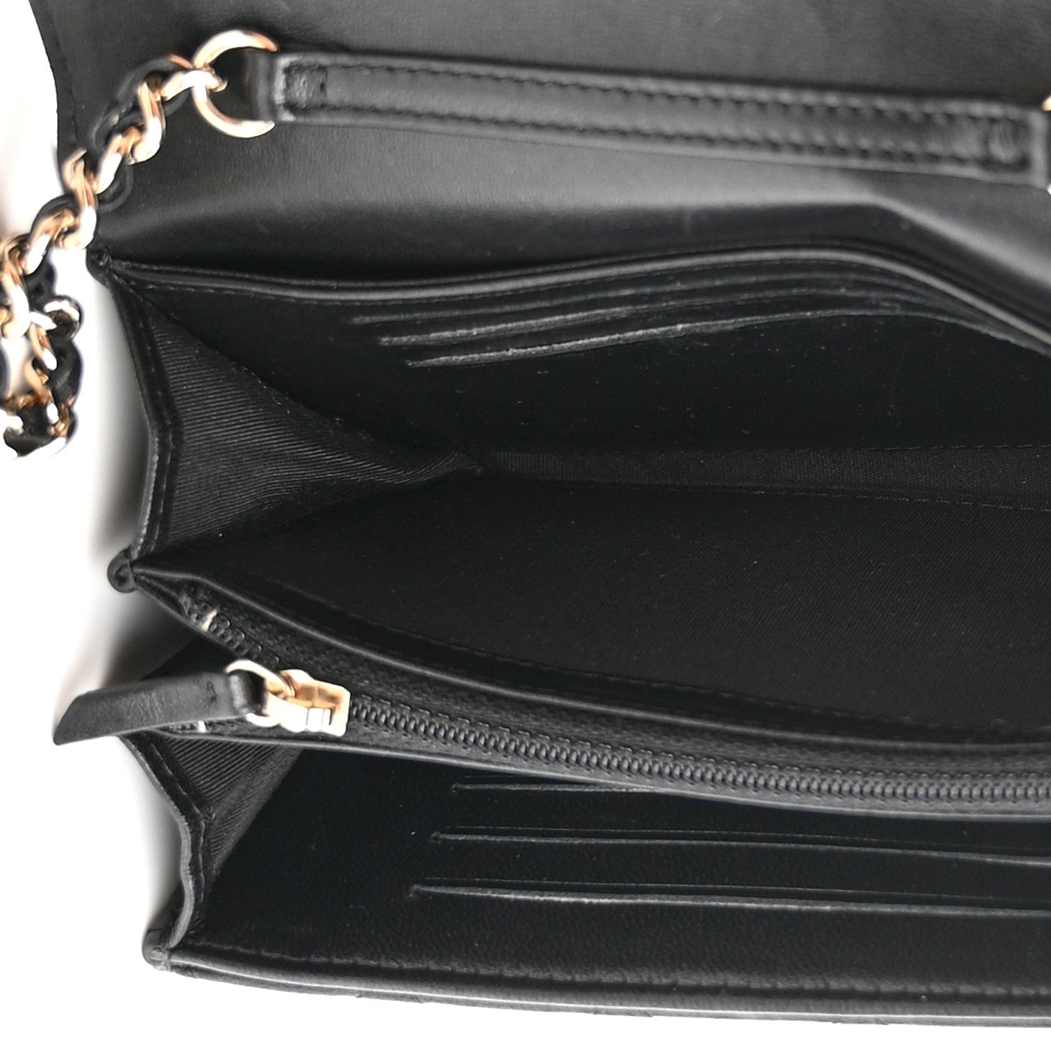 Chanel Lambskin Quilted Pearl My Shoulder Mini French Wallet On Chain WOC Black 5 of 12