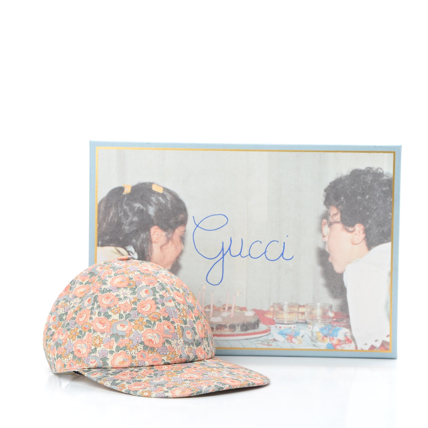 Gucci X LIBERTY OF LONDON Canvas Infinity Abbey Baseball Hat Perfect Pink Ivory 9 of 9