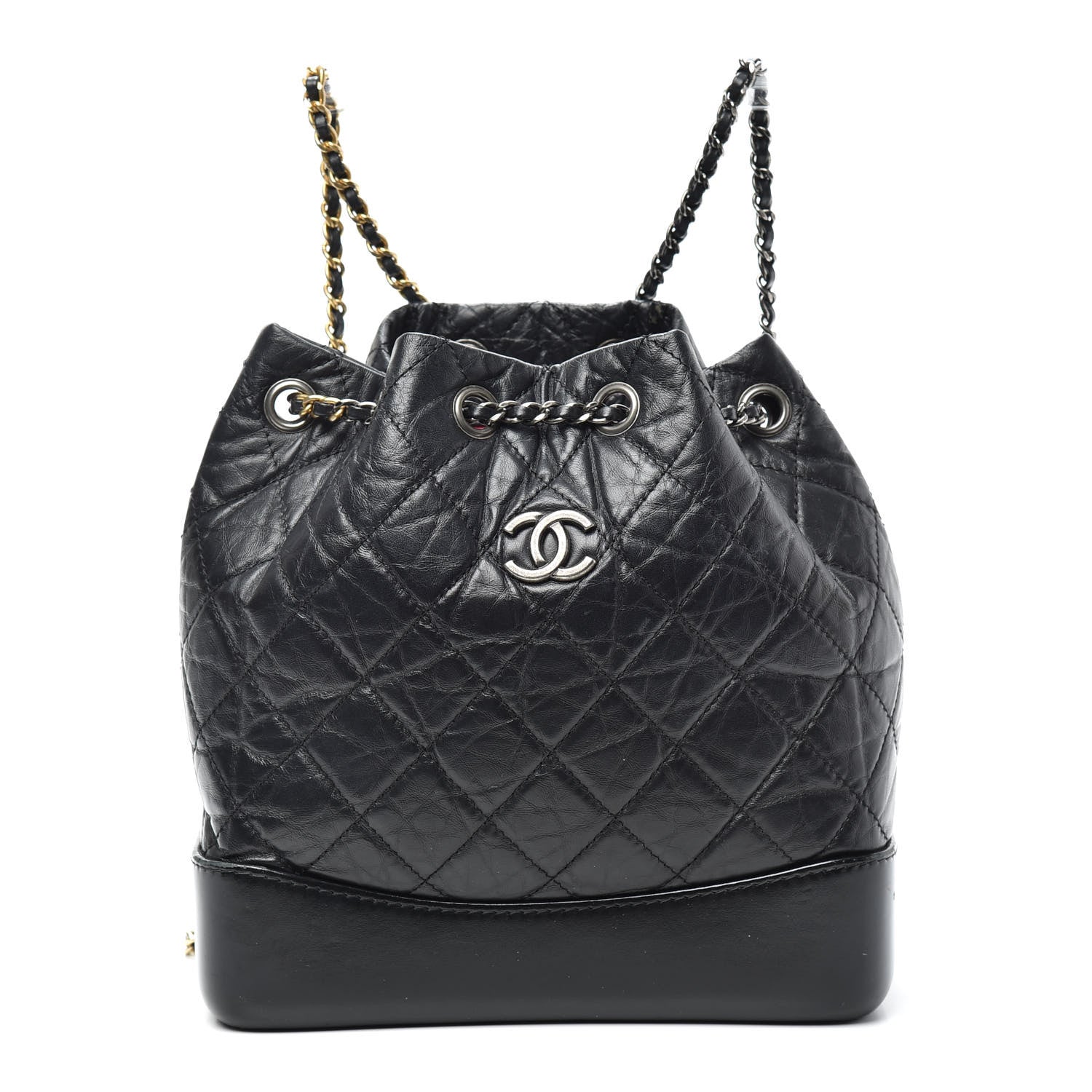 Chanel Aged Calfskin Quilted Small Gabrielle Backpack Black 1 of 9