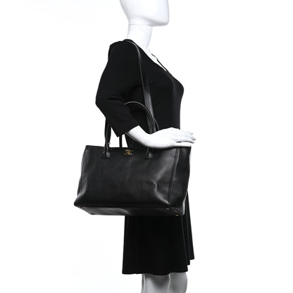 Chanel Calfskin Cerf Executive Shopper Tote Black 2 of 10