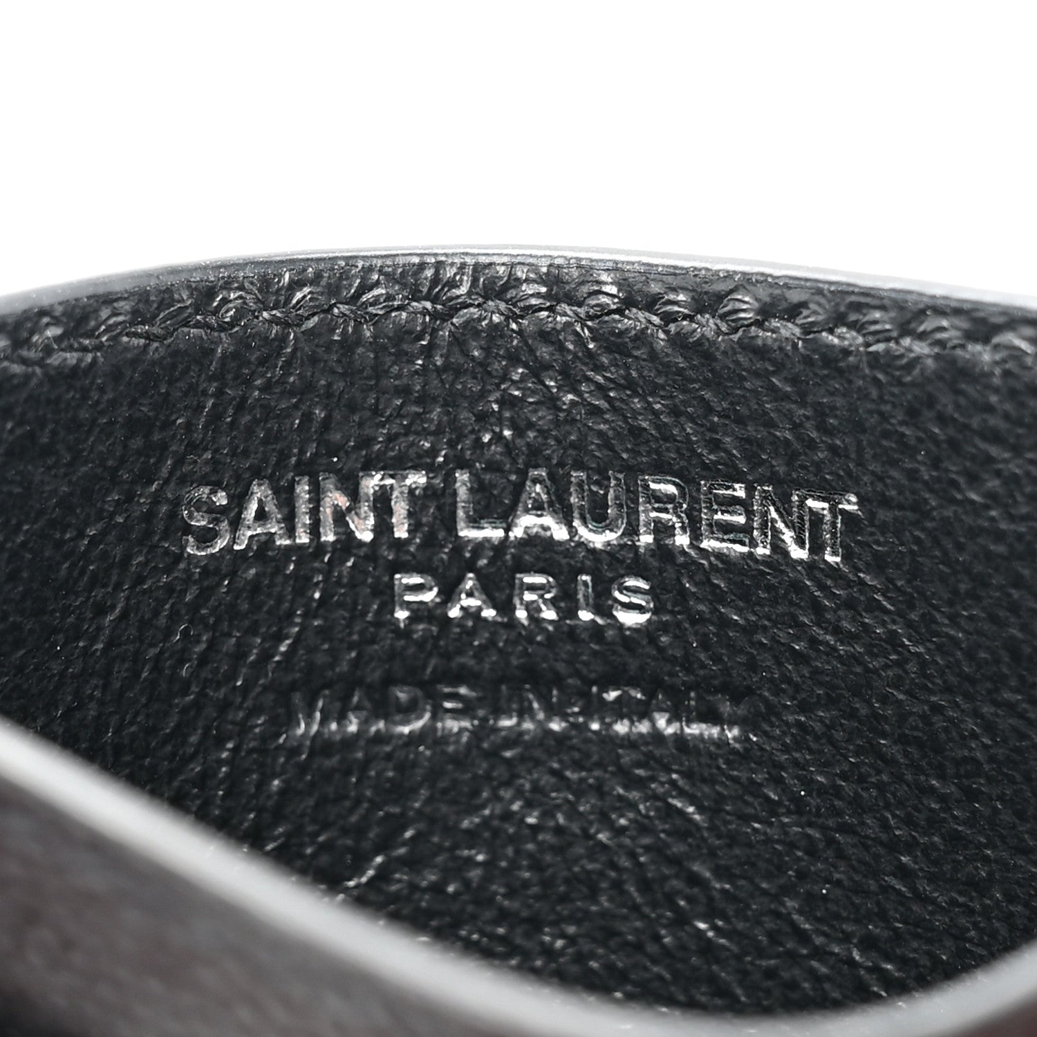 Saint Laurent Grain De Poudre Matelasse Chevron Monogram Credit Card Case Black 7 of 10