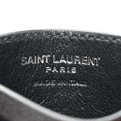 Saint Laurent Grain De Poudre Matelasse Chevron Monogram Credit Card Case Black 7 of 10