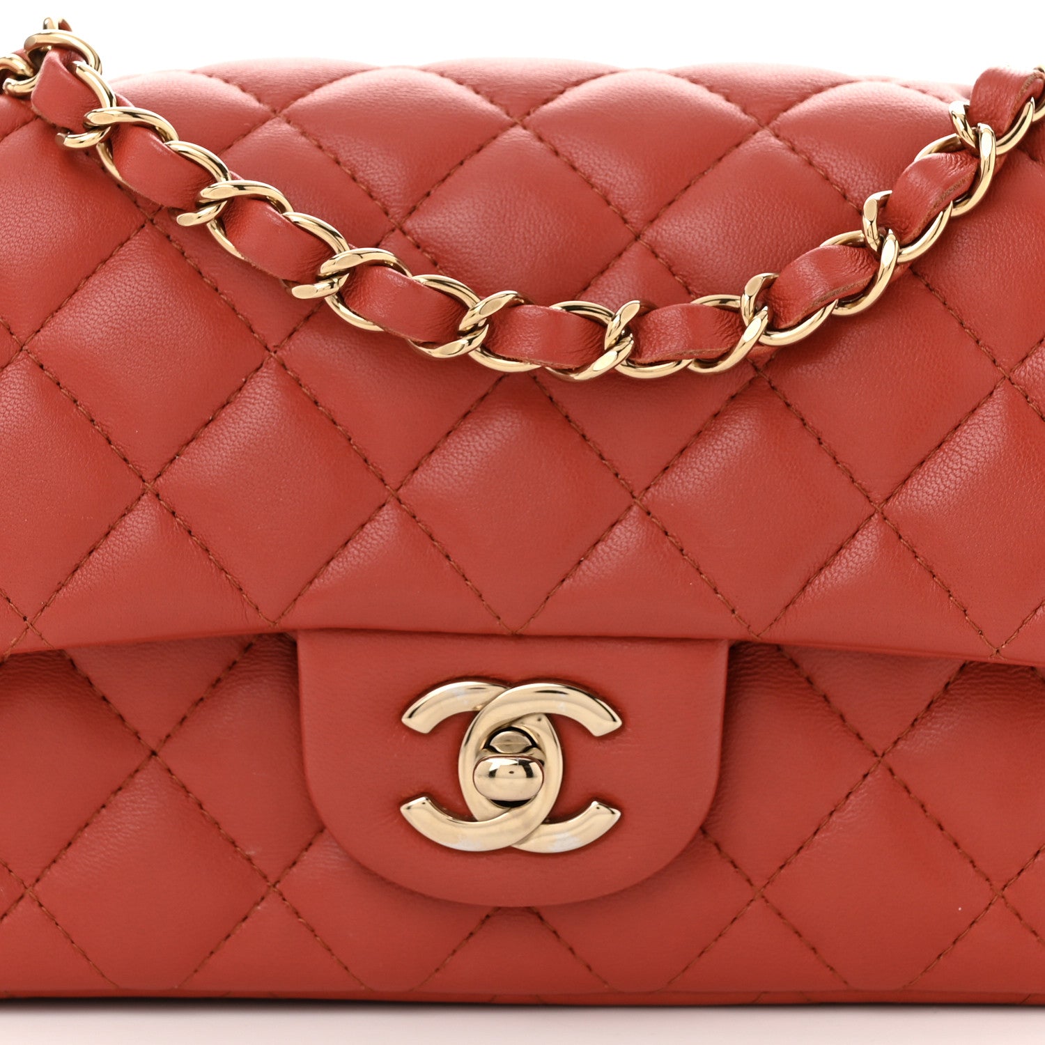 Chanel Lambskin Quilted Mini Rectangular Flap Brown 8 of 11